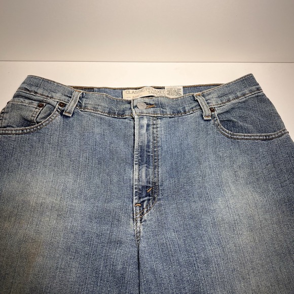 3/$25 Levi's 550 Classic Relaxed Tapered Fit Women's Jeans 14 Long Distressed - Picture 3 of 11